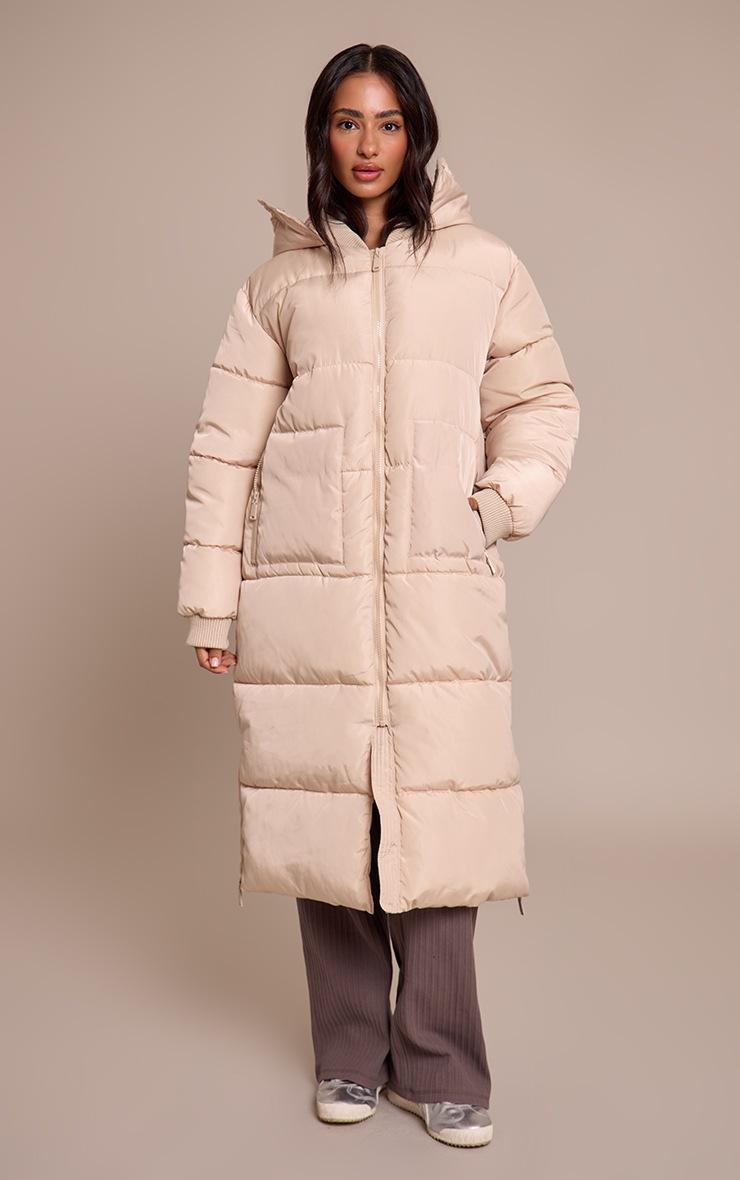 Pretty Little Thing Petite Stone Longline Puffer Coat
