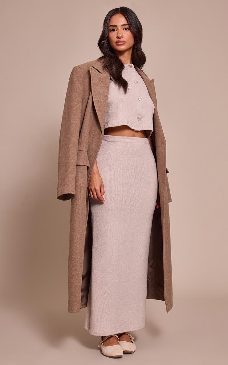 Pretty Little Thing Petite Stone Soft Rib Cap Sleeve Crop Top