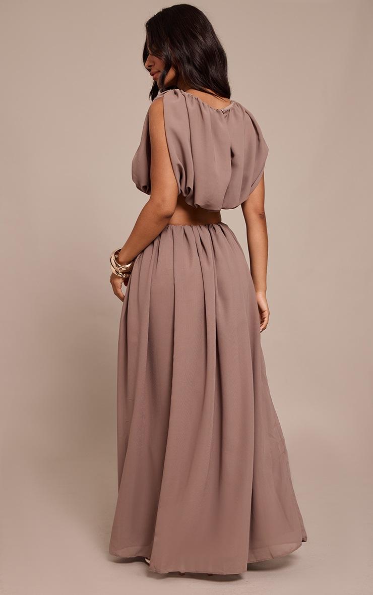 Pretty Little Thing Petite Taupe Chiffon Bubble Maxi Skirt