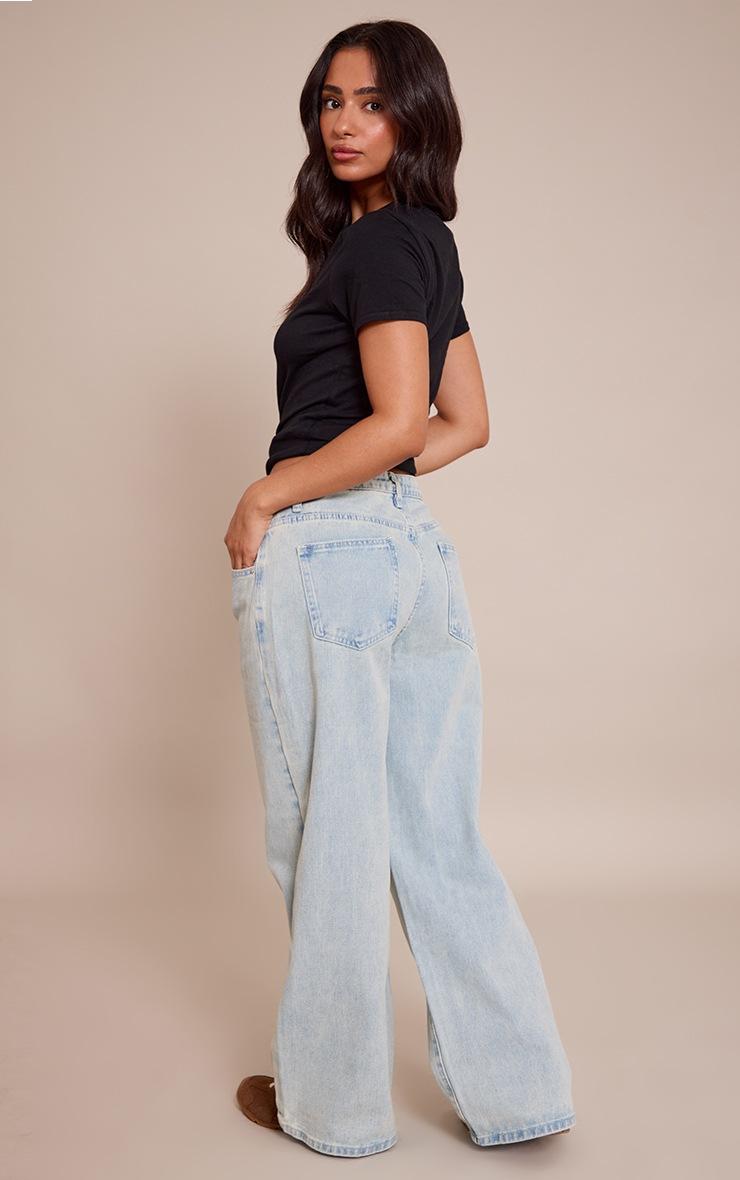 Pretty Little Thing Petite Vintage Bleach Wash Low Rise Boyfriend Jeans