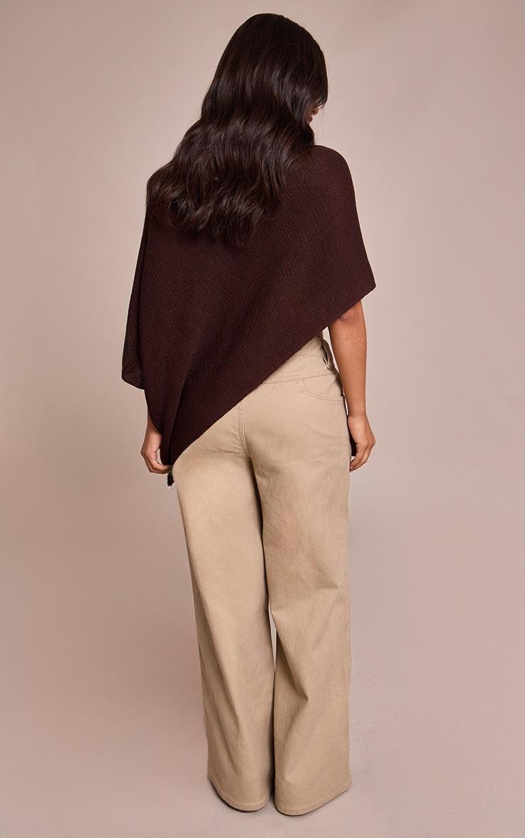 Pretty Little Thing Petite Washed Stone Tinted Wide Leg Jean