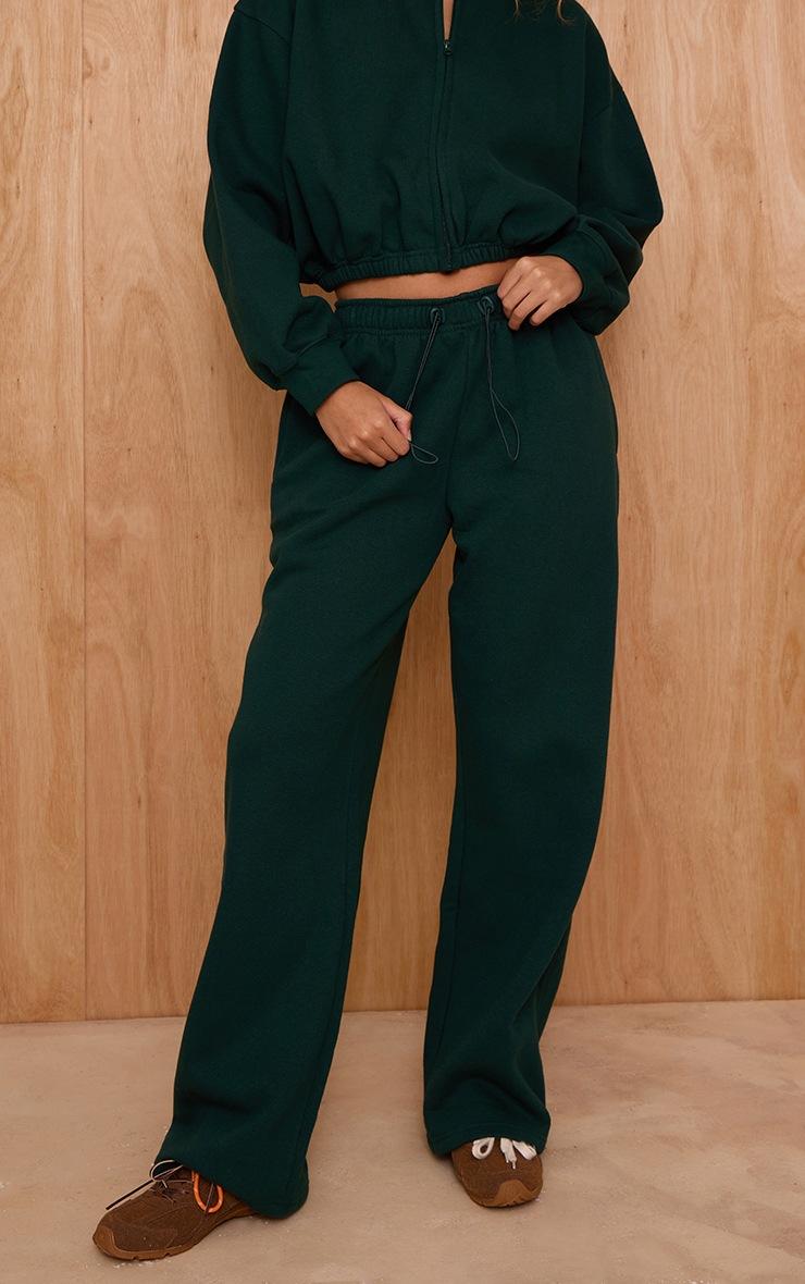 Pretty Little Thing Pine Green Drawcord Hem Oversized Sweatpants