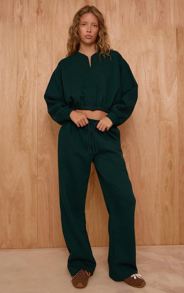 Pretty Little Thing Pine Green Drawcord Hem Oversized Sweatpants