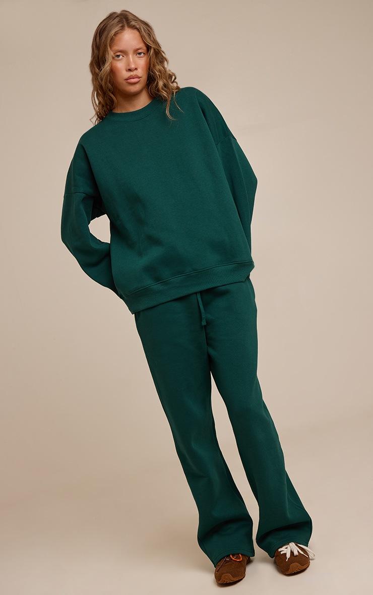 Pretty Little Thing Pine Green Oversized Sweat Tracksuit Set
