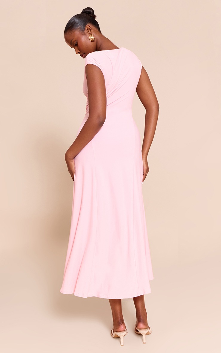 Pretty Little Thing Pink Asymmetric Panelled Floaty Maxi Dress