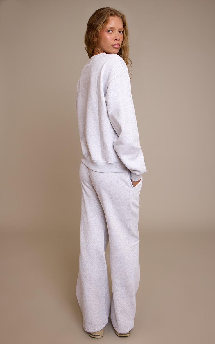 Pretty Little Thing PLT Ash Grey Glitter Logo Straight Leg Sweatpants