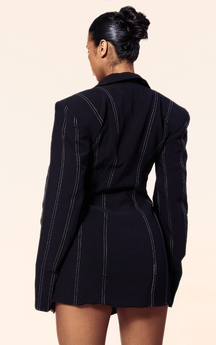 Pretty Little Thing PLT Label Black Asymmetric Oversized Blazer Dress
