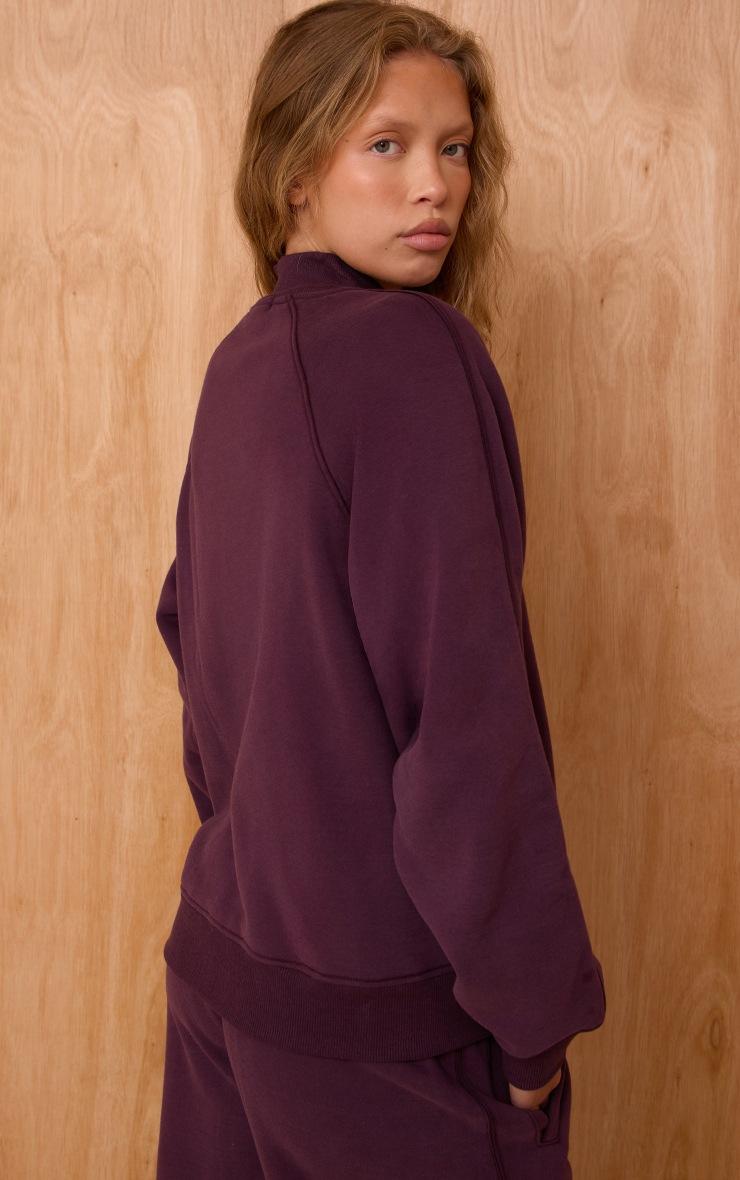 Pretty Little Thing Plum Zip Up Funnel Neck Sweatshirt
