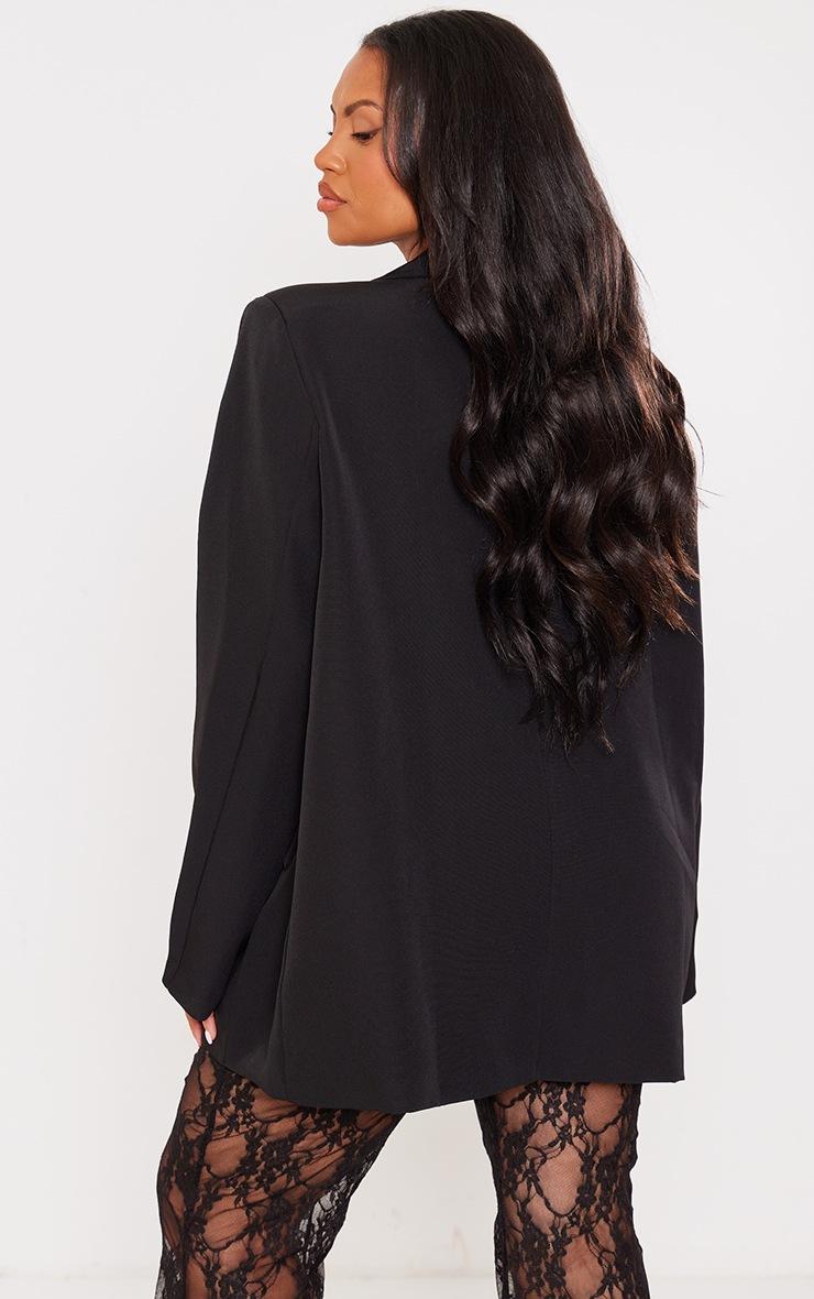 Pretty Little Thing Plus Black Oversized Structured Blazer