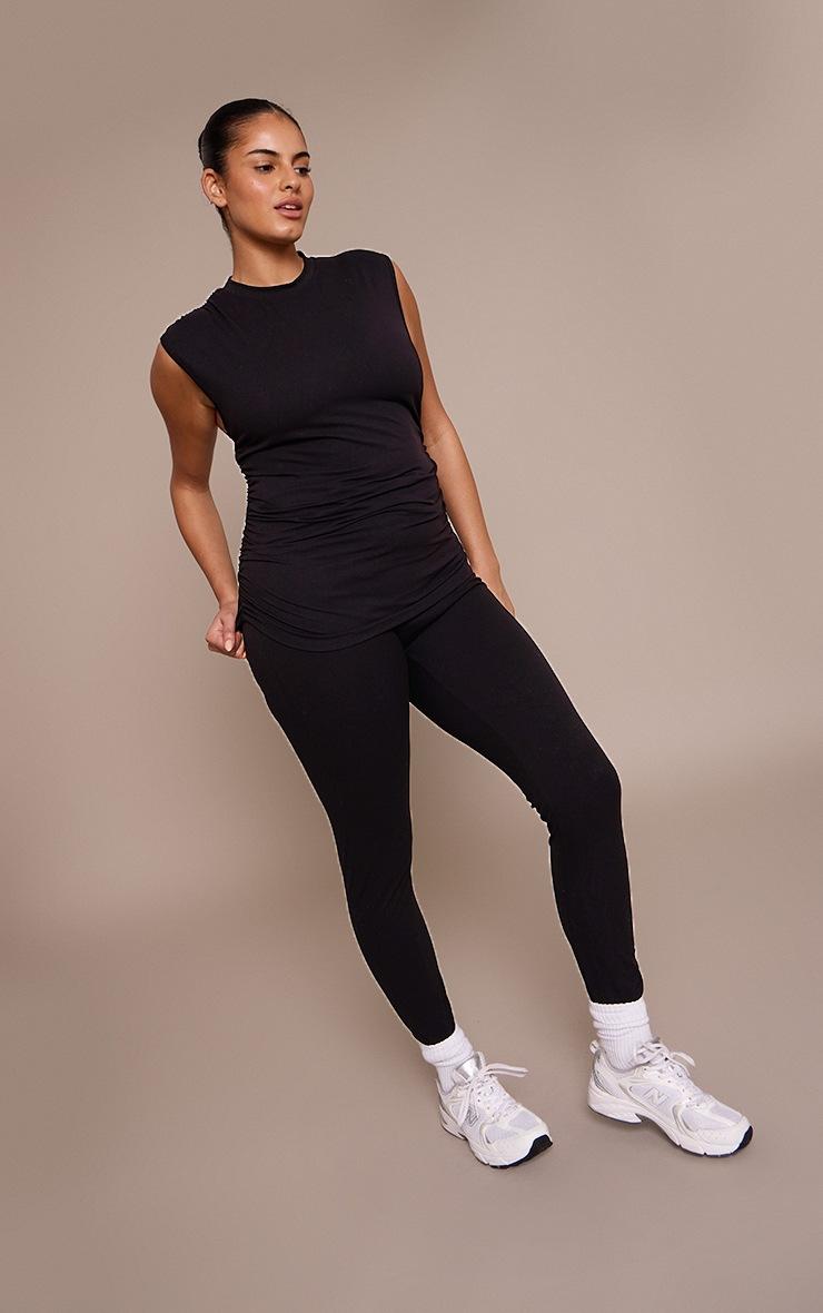 Pretty Little Thing Plus Black Sculpt Ruched Leggings