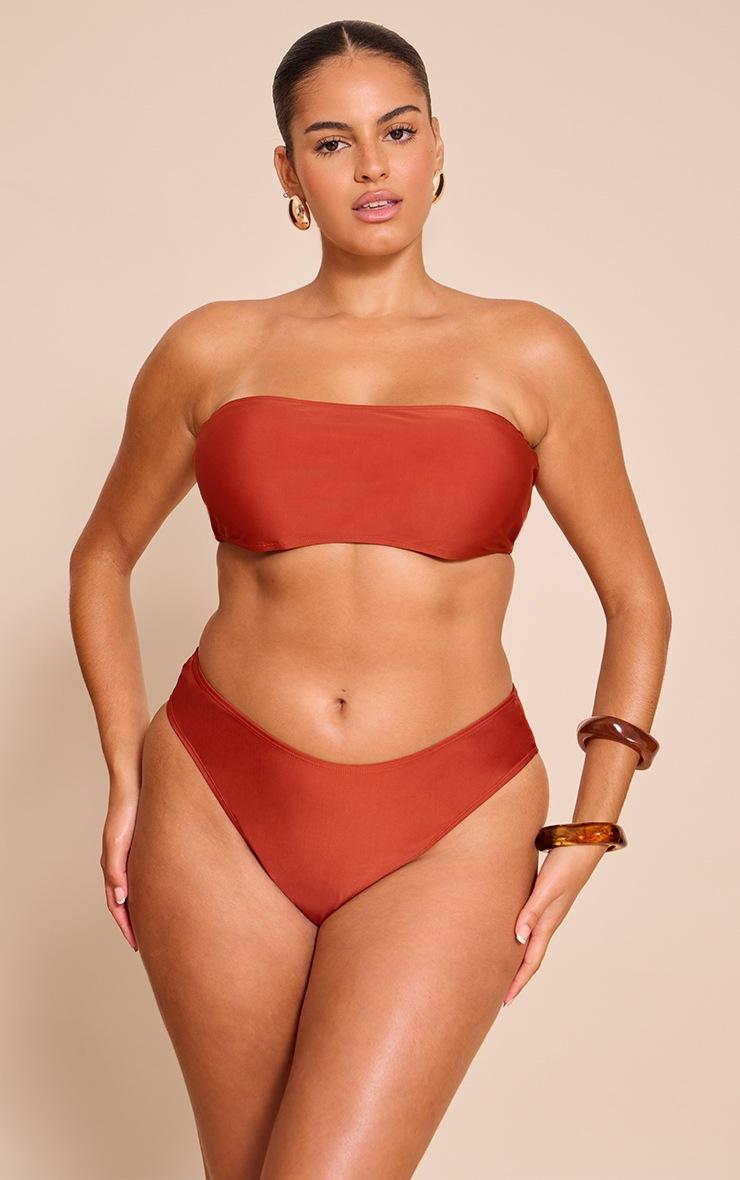 Pretty Little Thing Plus Chocolate Bandeau Mix & Match Bikini Top