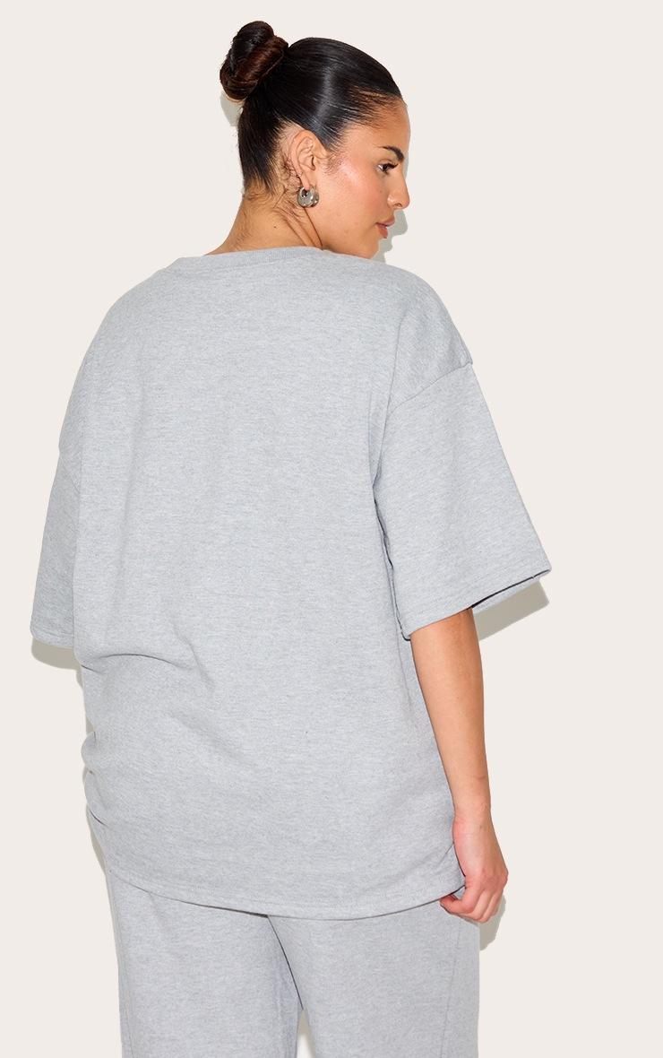 Pretty Little Thing Plus Grey Jersey Oversized T-shirt