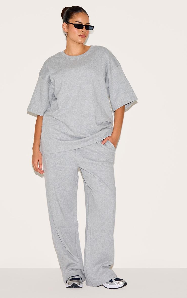 Pretty Little Thing Plus Grey Jersey Oversized T-shirt