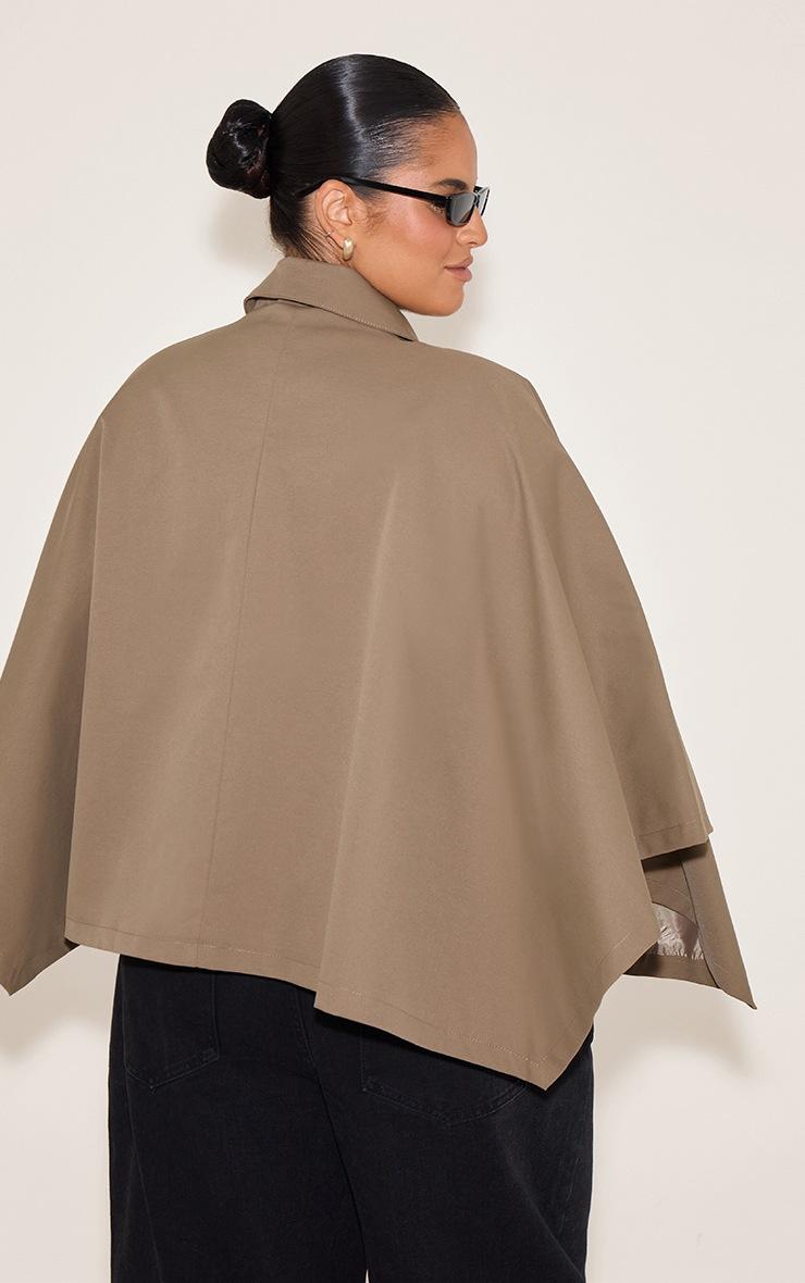 Pretty Little Thing Plus Taupe Batwing Cropped Trench Style Jacket