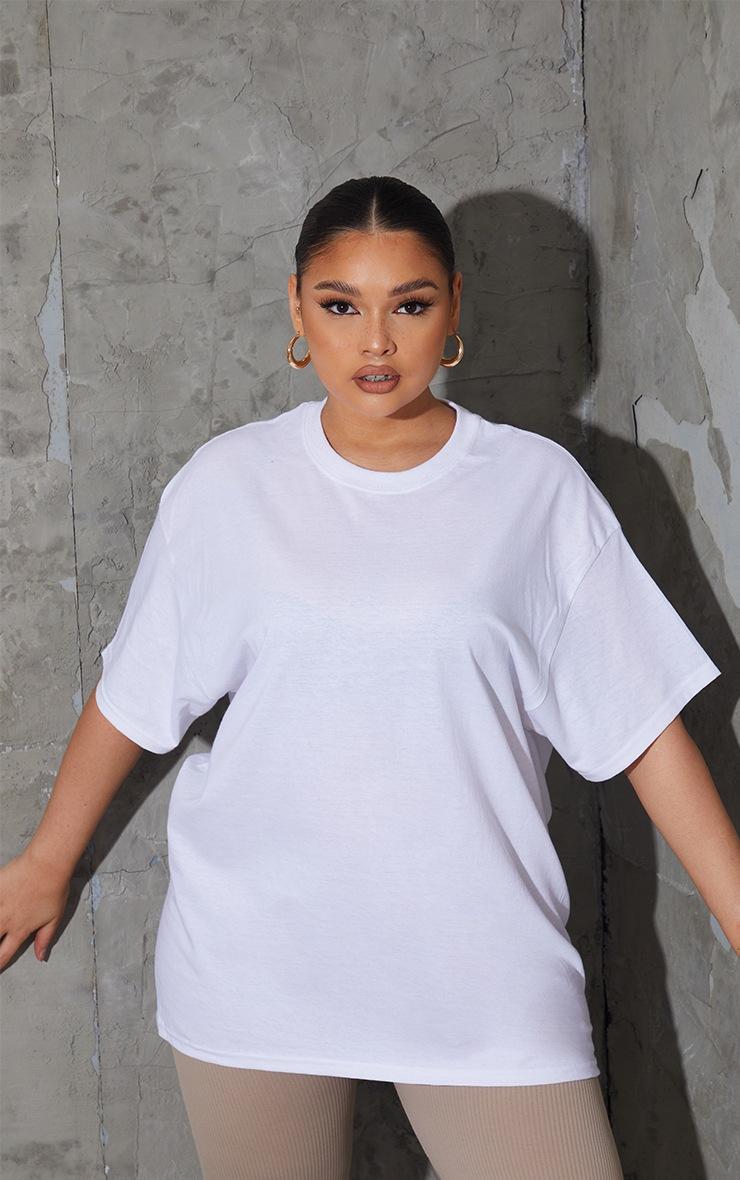 Pretty Little Thing Plus Ultimate White Oversized T Shirt