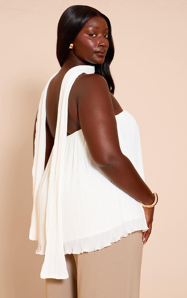 Pretty Little Thing Plus White Chiffon Bandeau Neck Scarf Detail Long Top
