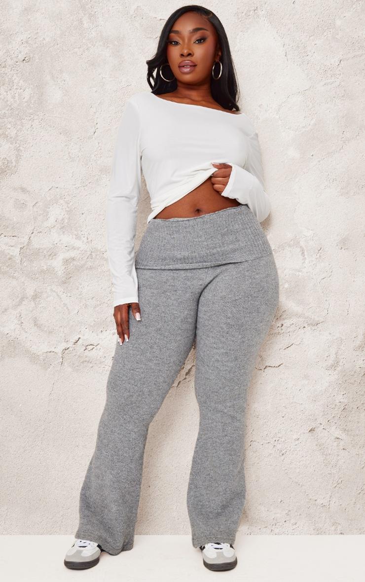 Pretty Little Thing Plus White Slash Neck Slinky Top