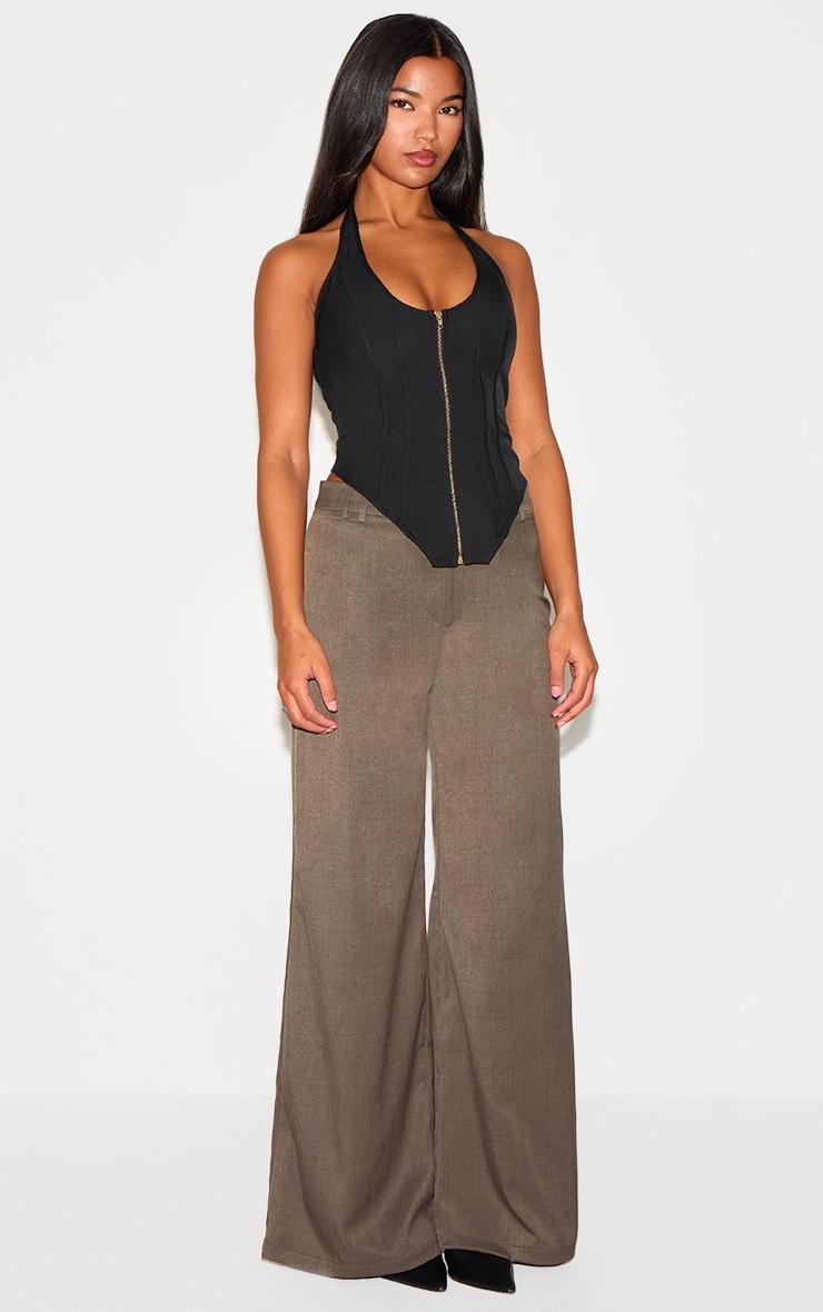 Pretty Little Thing Black Boned Dip Hem Corset