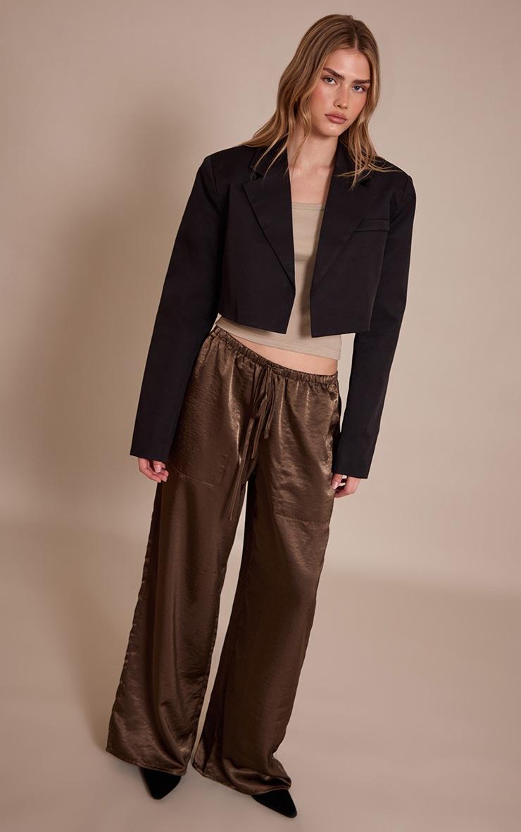 Pretty Little Thing Black Cropped Tailored Blazer