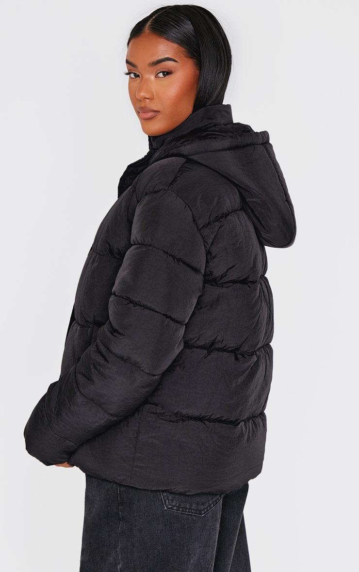 Pretty Little Thing Black Hooded Puffer Jacket