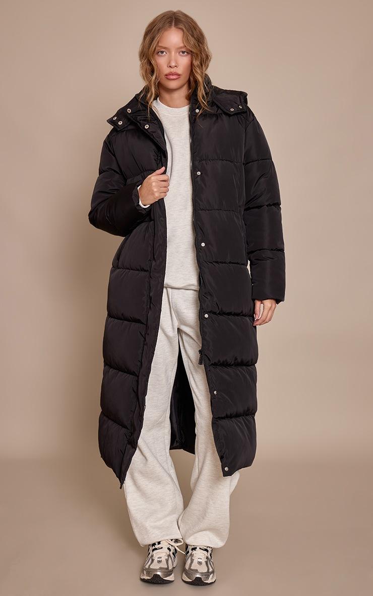 Pretty Little Thing Black Longline Puffer Coat