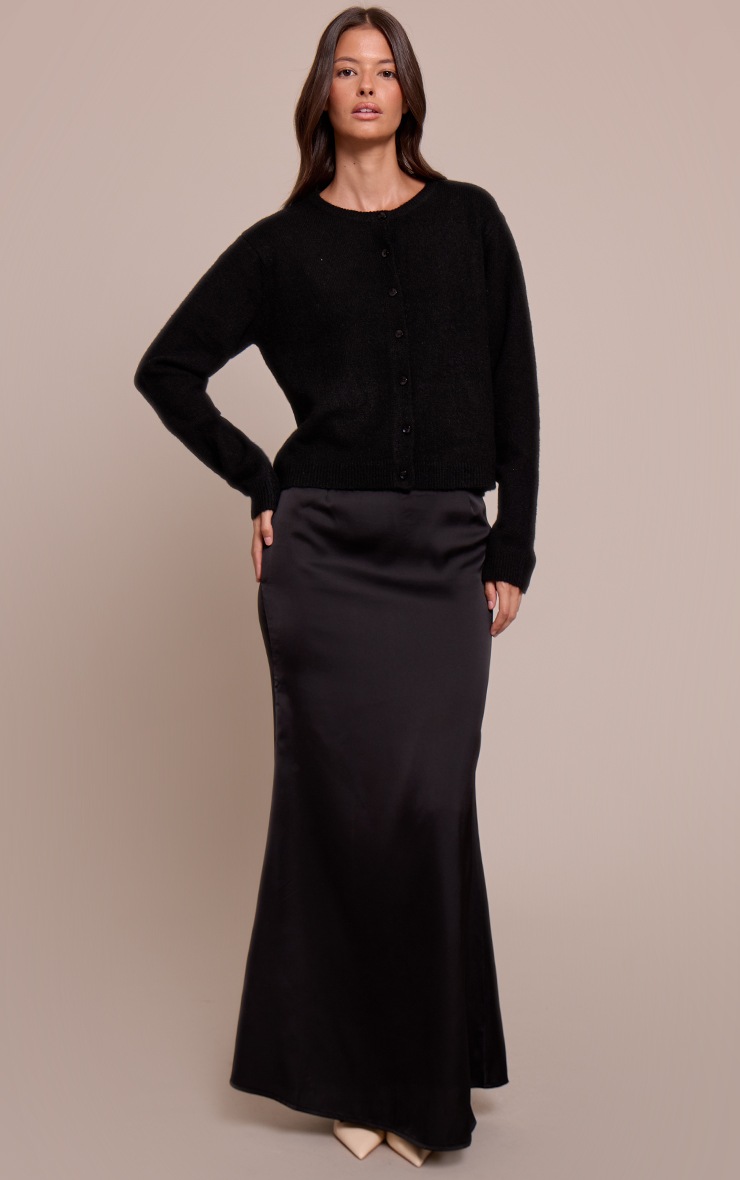 Pretty Little Thing Black Round Neck Knit Cardigan