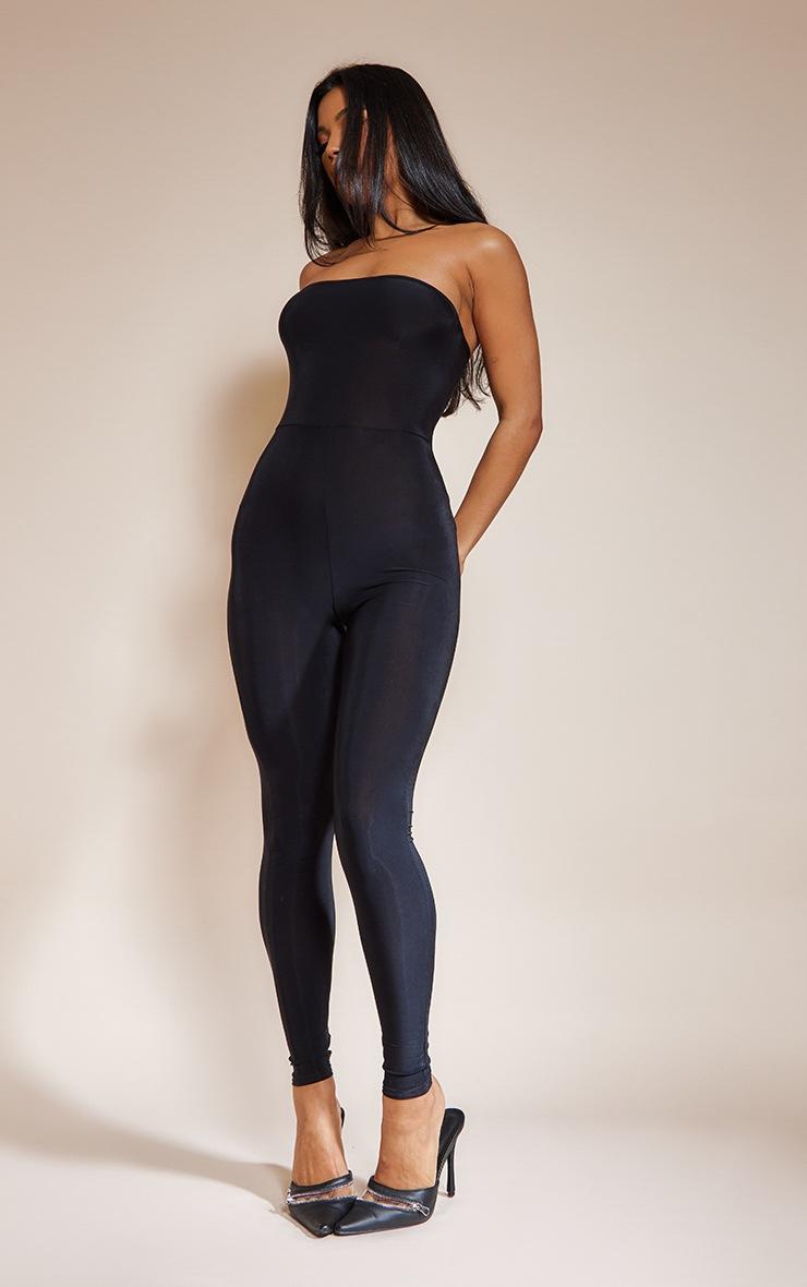 Pretty Little Thing Black Slinky Bandeau Jumpsuit