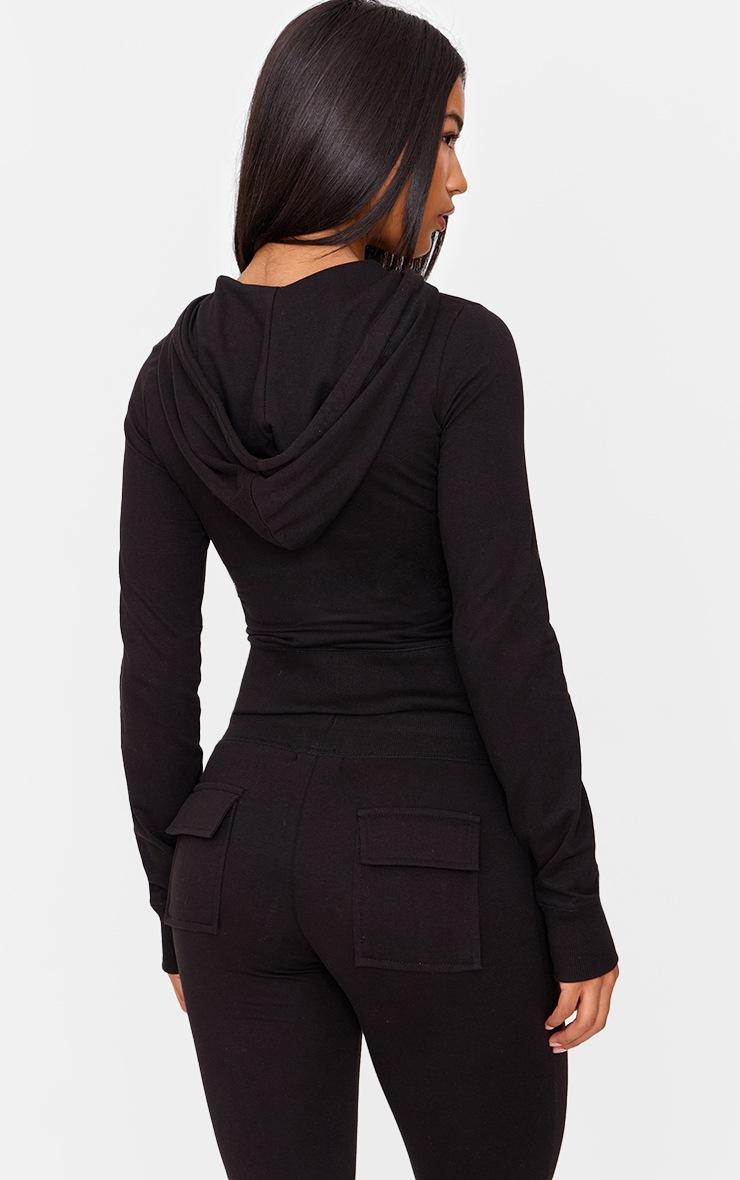 Pretty Little Thing Black Zip Up Fitted Track Top