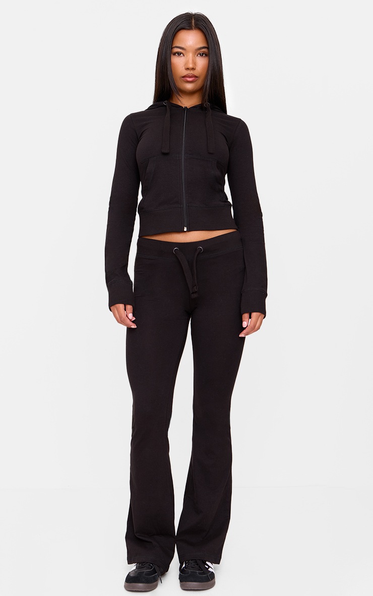 Pretty Little Thing Black Zip Up Fitted Track Top