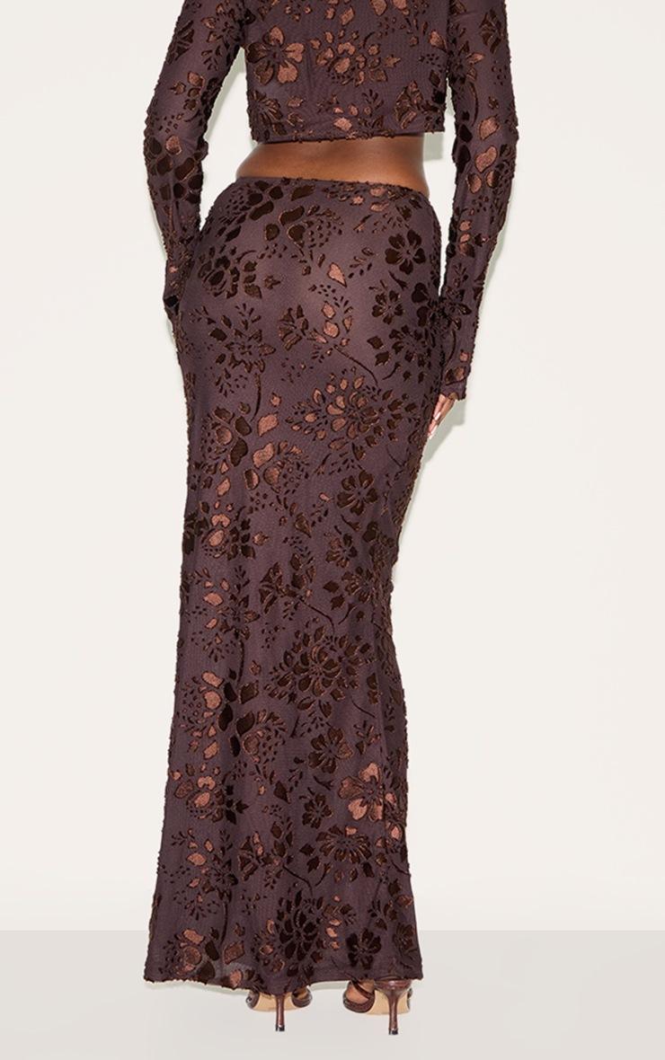 Pretty Little Thing Chocolate Floral Maxi Skirt