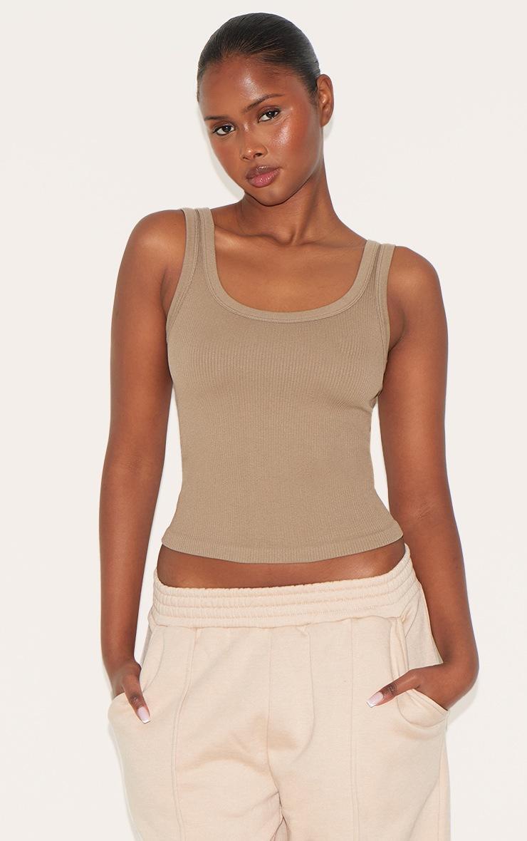 Pretty Little Thing Coffee Snatched Rib Scoop Vest