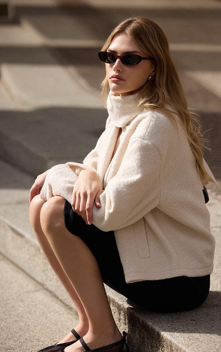 Pretty Little Thing Cream Boucle Scarf Coat