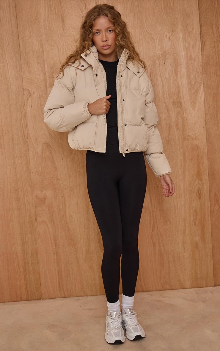 Pretty Little Thing Cream Hooded Puffer Coat