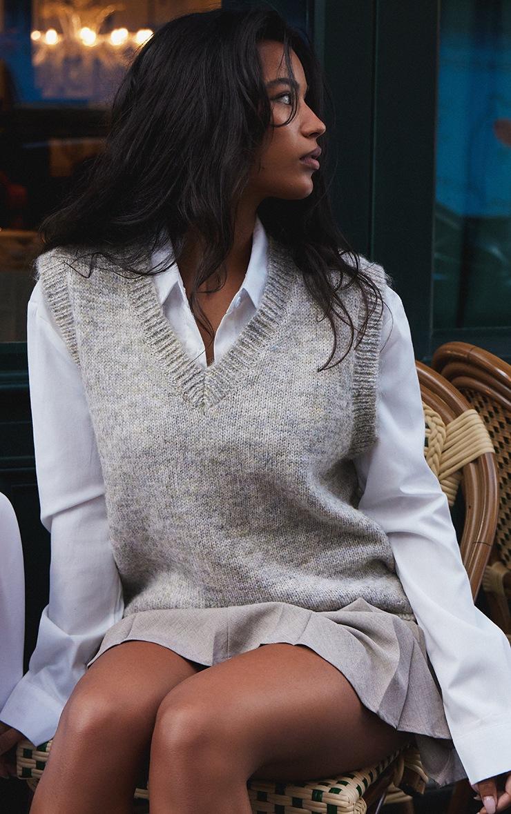 Pretty Little Thing Grey Marl Knit Sweater Vest