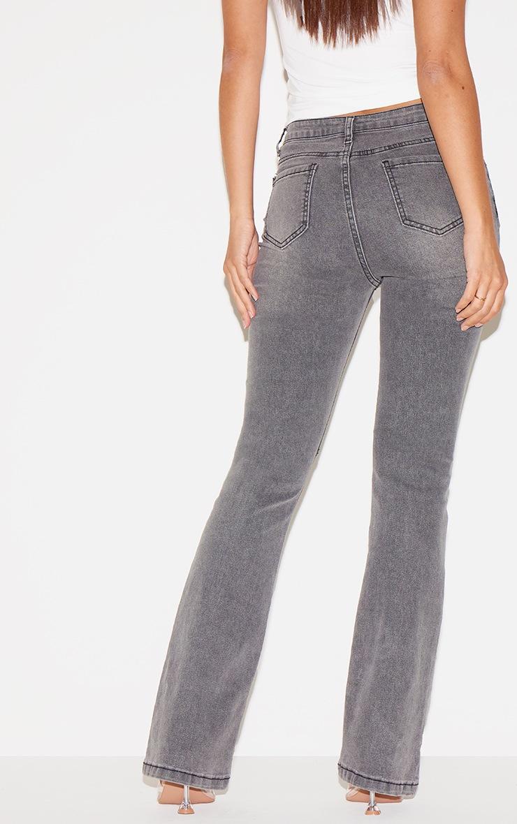 Pretty Little Thing Grey Seam Detail Flared Jeans