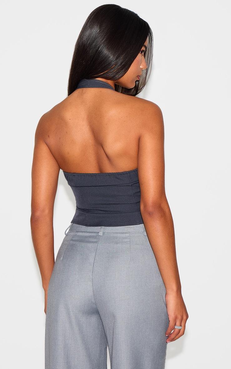 Pretty Little Thing Navy Boned Dip Hem Corset