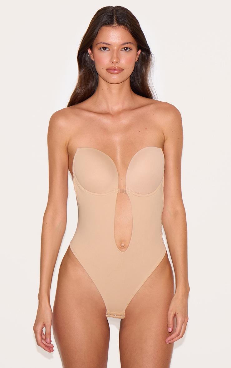 Pretty Little Thing Nude Shapewear Plunge Body