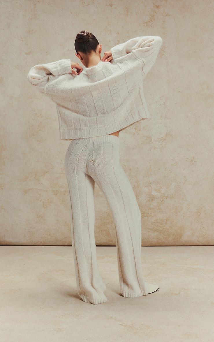 Pretty Little Thing Oat Thick Rib Knitted Pant