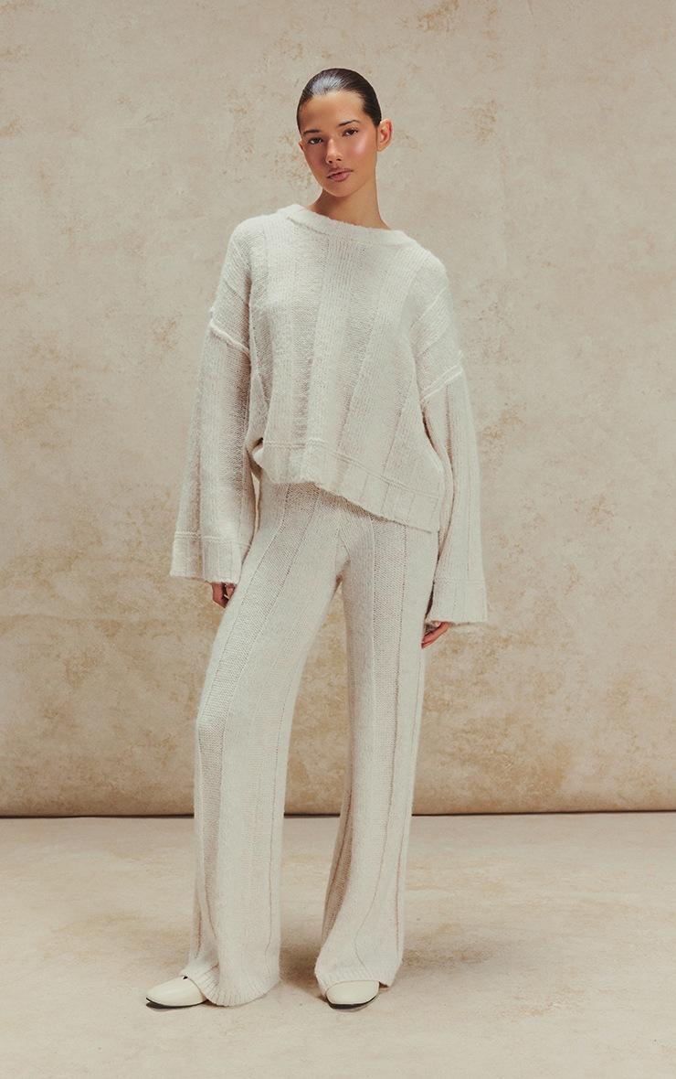 Pretty Little Thing Oat Thick Rib Knitted Pant