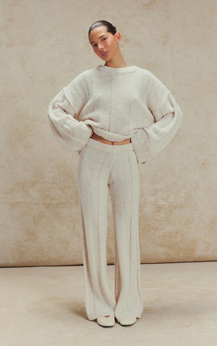Pretty Little Thing Oat Thick Rib Knitted Pant