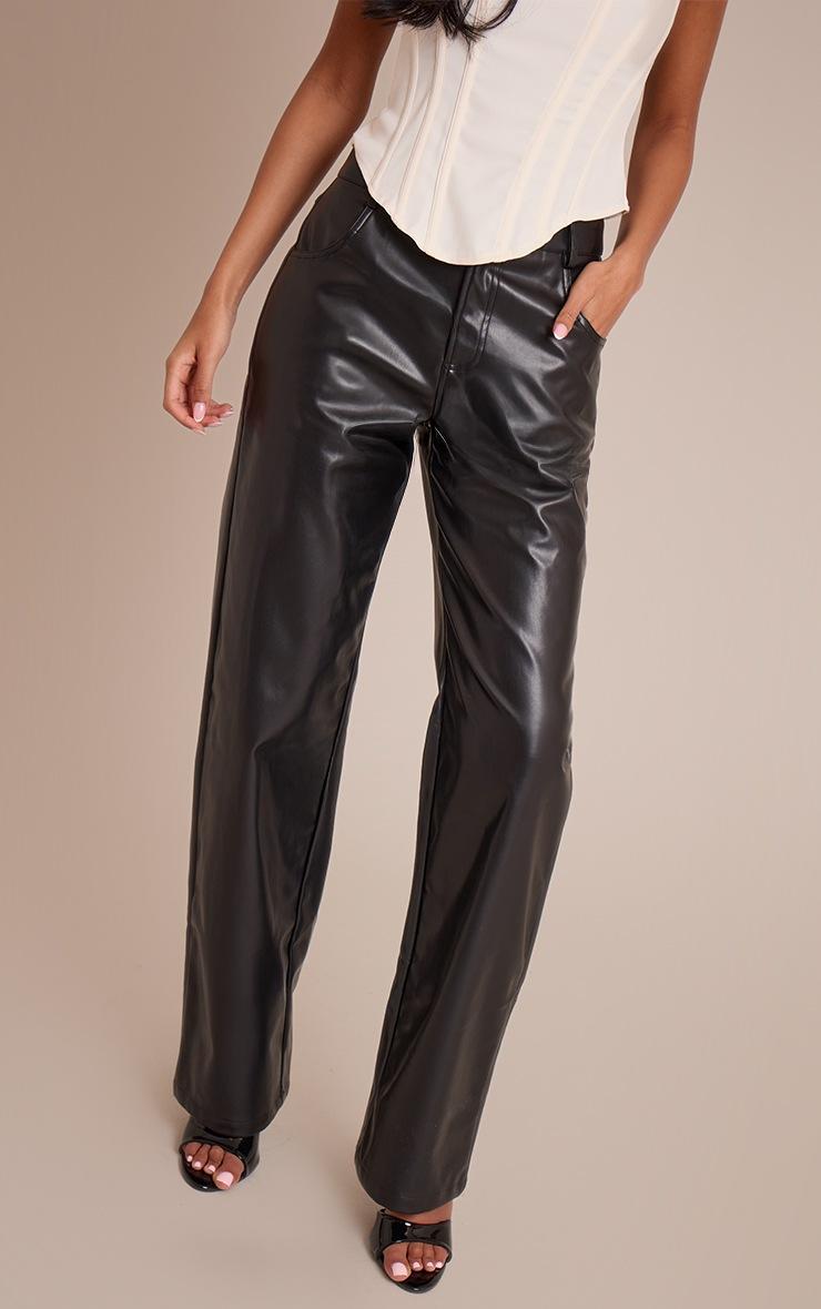 Pretty Little Thing Tall Black Faux Leather Pants