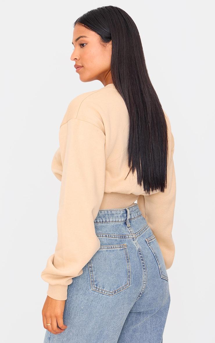 Pretty Little Thing Tall Stone Cropped Sweatshirt