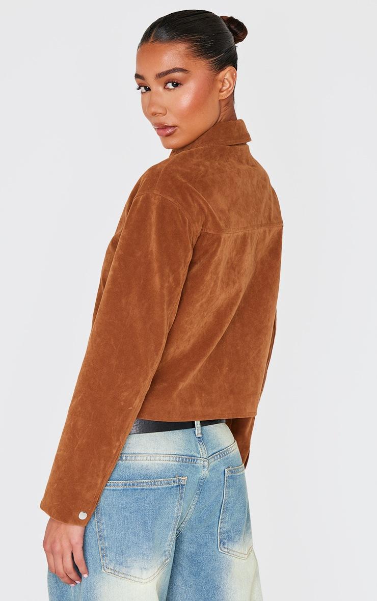 Pretty Little Thing Tan Zip Up Faux Suede Jacket