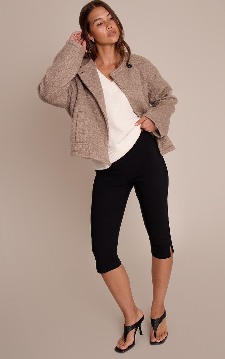 Pretty Little Thing Taupe Boucle Scarf Coat