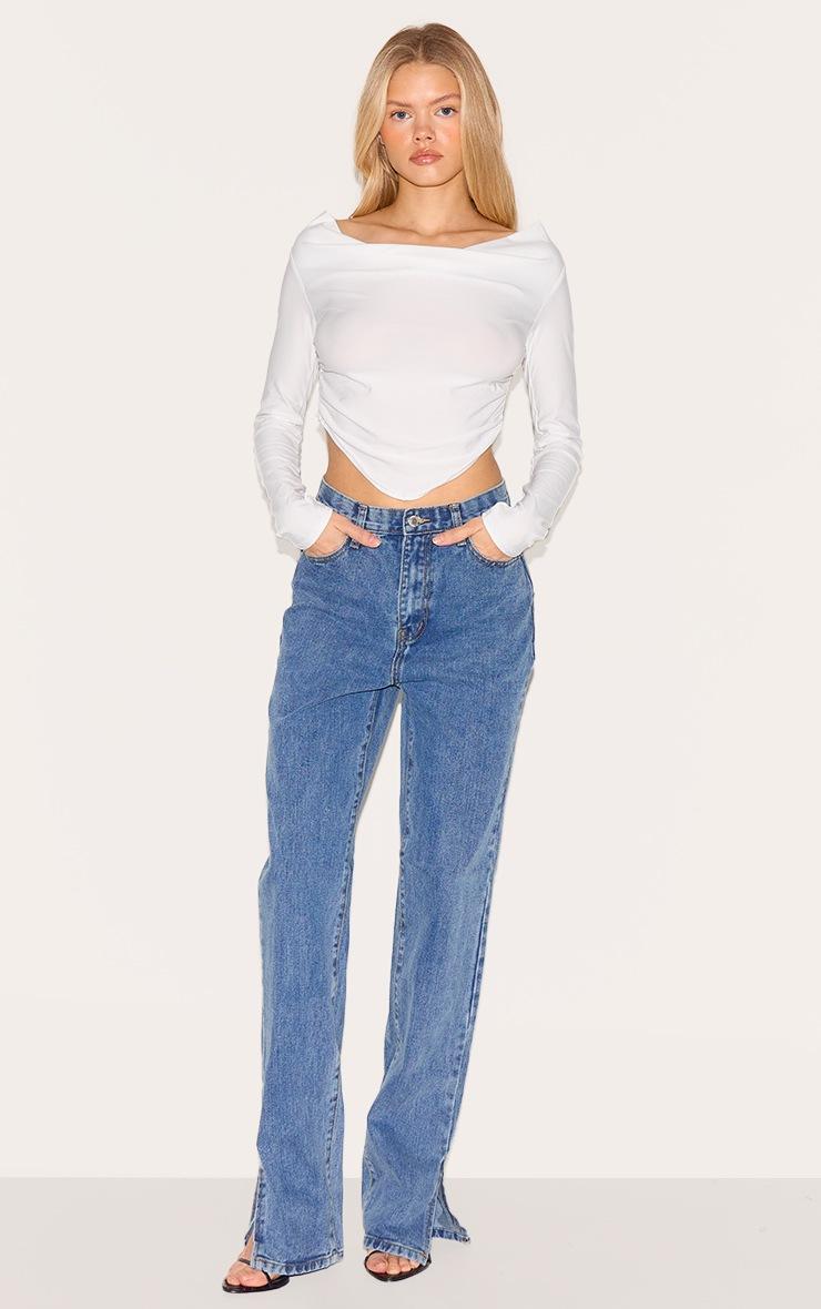 Pretty Little Thing Vintage Wash Split Hem Jeans