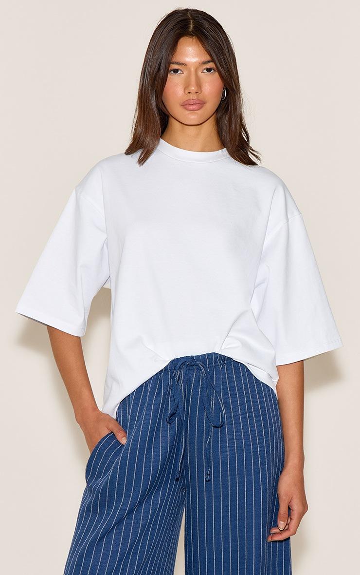 Pretty Little Thing White Oversized Boxy T Shirt