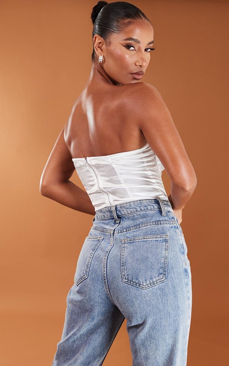 Pretty Little Thing White Satin Corset