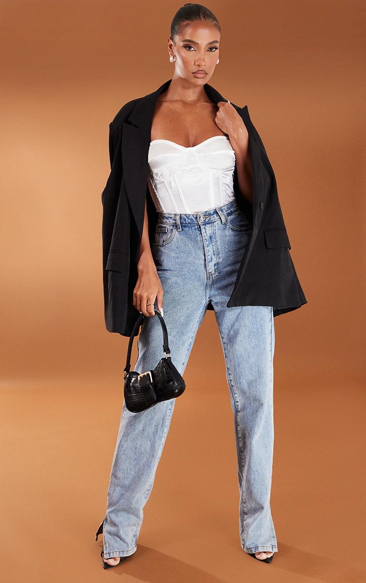 Pretty Little Thing White Satin Corset