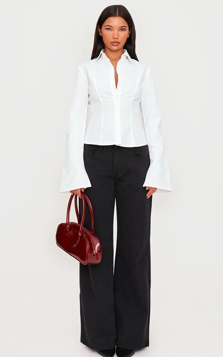 Pretty Little Thing White Seam Detail Fitted Shirt