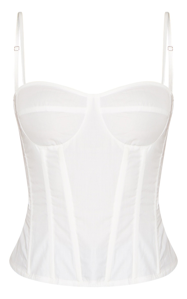 Pretty Little Thing White Structured Corset Top